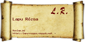 Lapu Rózsa névjegykártya